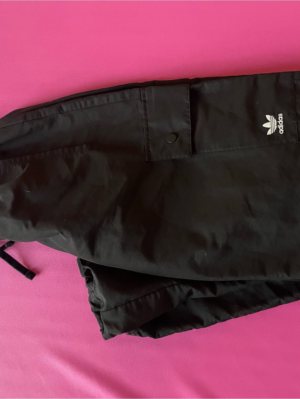 adidas Black Cargo Track Joggers with Drawcord Waist - Picture 3 of 4